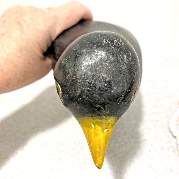 Vintage Carved Wooden Penguin Bird Figure Handcrafted Painted Primitive Folk Art - Picture 8 of 13